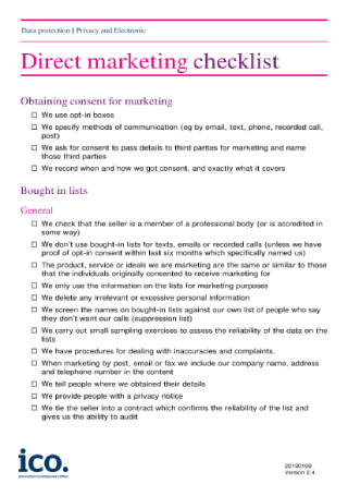 Direct Marketing Checklist