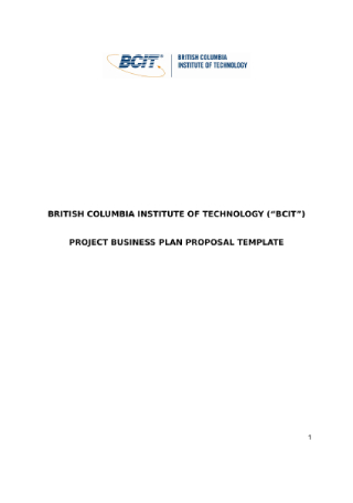 Business Plan Project Proposal