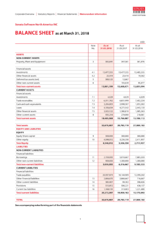 Company Balance Sheet