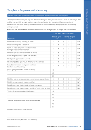 Employee Attitude Survey Questionnaire