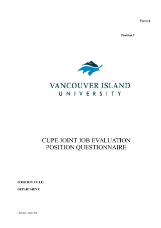 Job Evaluation Position Questionnaire