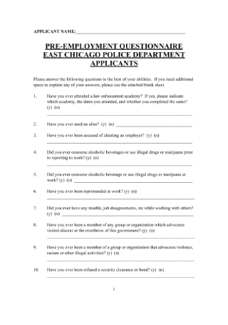 Pre Employment Questionnaire1