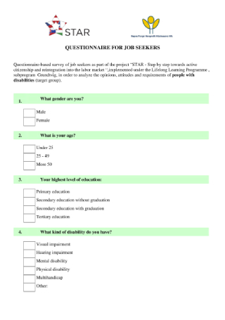 Questionnaire for Job Seekers