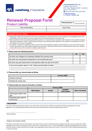 Renewal Proposal Form