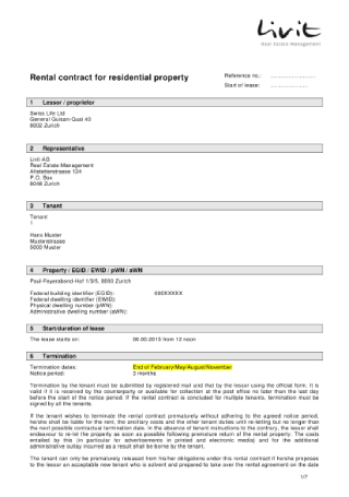 Rental Contract for Residential Property