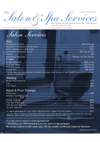 Salon and Spa Services Flyer