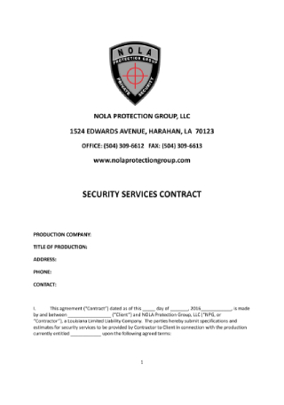 Security Services Contract