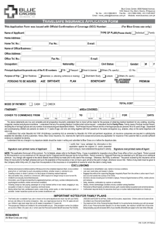 Travel Insurance Application Form
