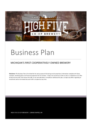 Brewery Business Plan