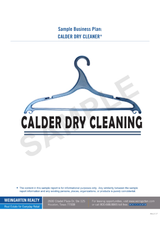 Dry Cleaner Business Plan