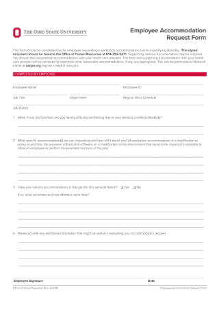 Employee Accommodation Request Form