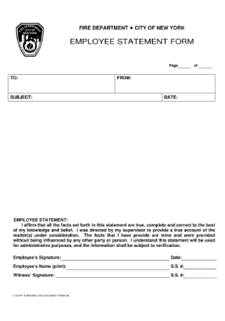 Employee Statement Form