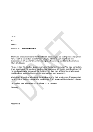 Employee Exit Letter Sample