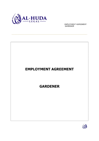 Gardener Employment Contract