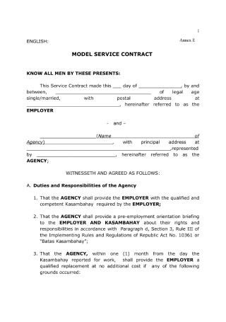 Model Service Contract