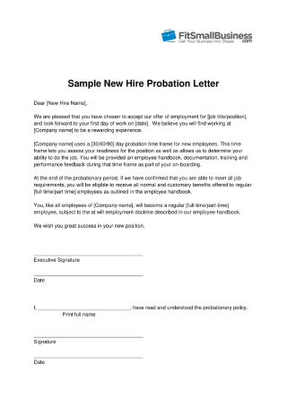New Hire Probation Letter