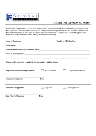 Overtime Approval Form