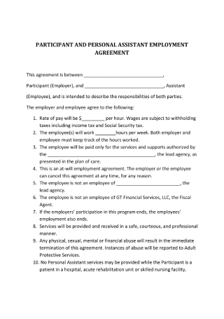Personal Assistant Employment Contract