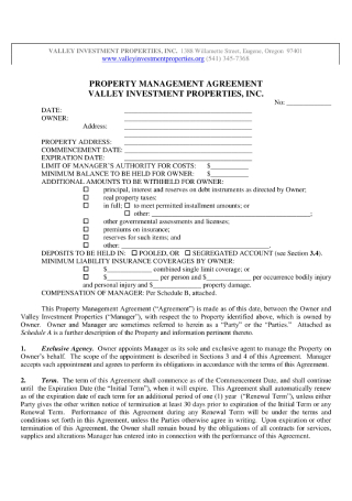 Property Management Agreement
