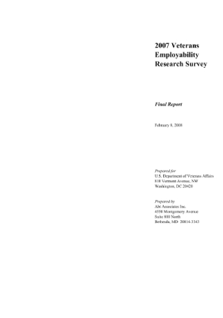 Veterans Employability Research Survey
