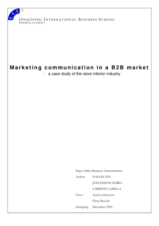 B2B Marketing Communication