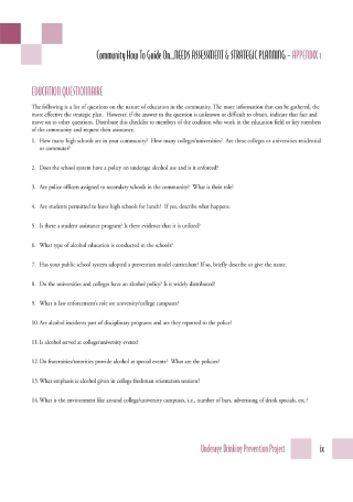 Education Questionnaire for Needs Assessment