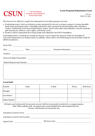 Event Proposal Submission Form