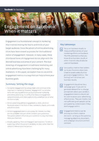 Facebook Marketing Engagement