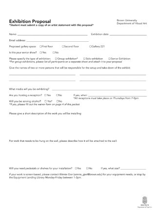 General Exhibition Proposal Form