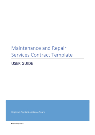 Maintenance and Repair Services Contract