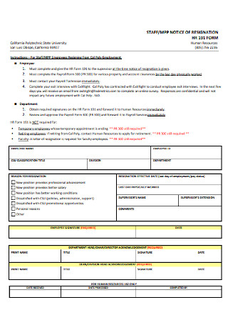 Basic HR Notice Form