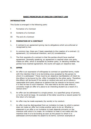 Basic Principles of English Contract Law