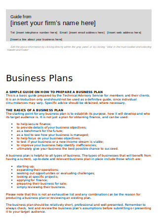 Basics of A Business Plan