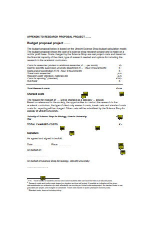 Budget proposal project Sample