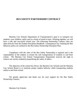 Bus Saftey Partnership Contract