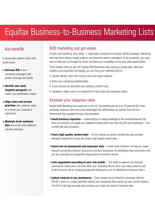 Business to Business Marketing Lists