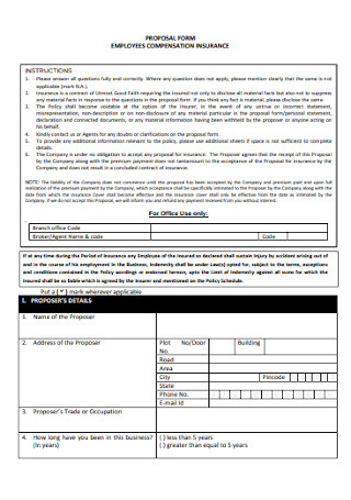 Employee Compensation Proposal Form