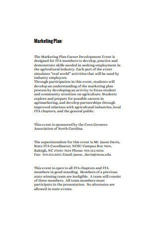 Event Marketing Development Plan Sample