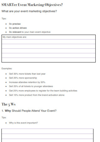 Event Marketing Plan Template