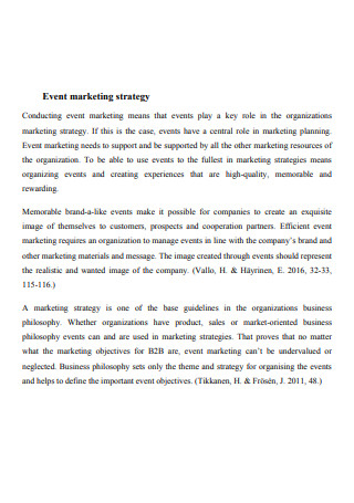 Event marketing strategy