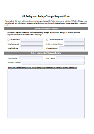 HR Policy Request Form