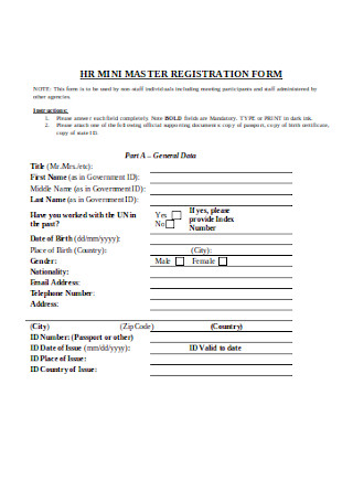 HR Registration Form