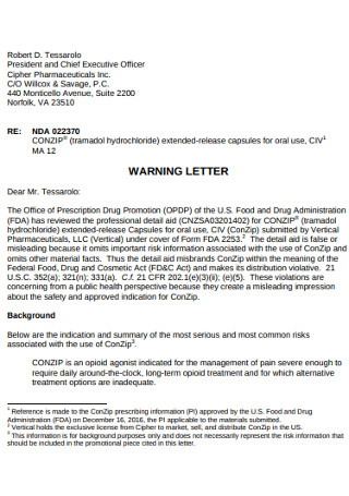 HR Warning letter