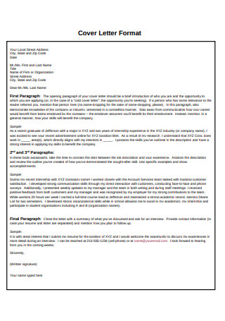 Marketing Employee Cover Letter Format 