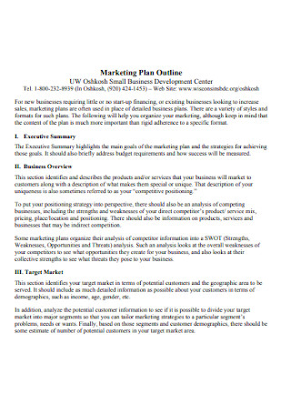Marketing Plan Outline