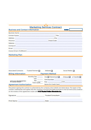 Marketing Services Contract Sample