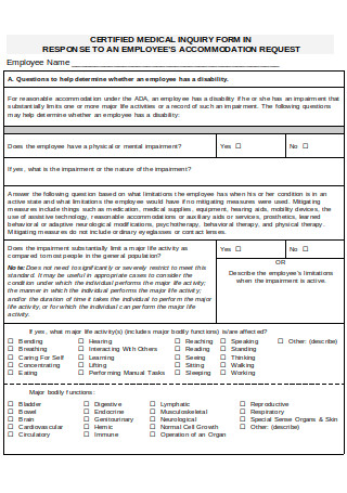 Medical Provider Questionnaire