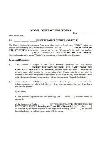 Model Contract for Works