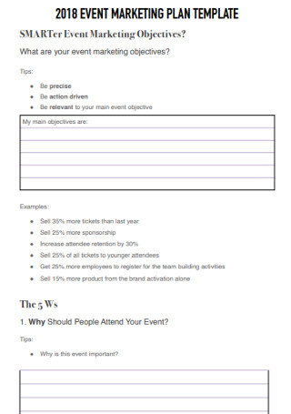 Printable Event Marketing Plan Template