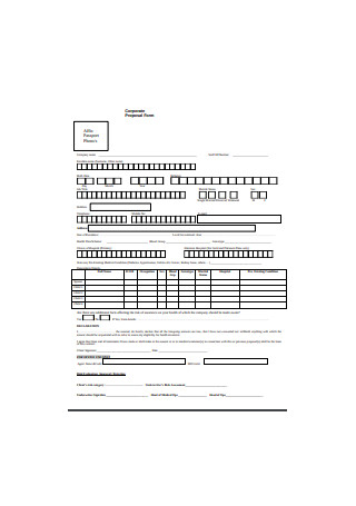 Sample Corporate Proposal Form